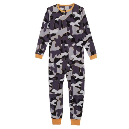 Boys Union Suit - Boys Winter Camouflage Fleece Blanket Sleeper Union Suit