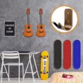thumbnail image 5 of Soporte de pared para guitarra, colgador de guitarra con ranura, estante para monopatín, gancho para guitarra de diseño moderno, soporte para ukelele de madera, 5 of 5