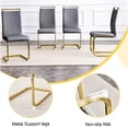 thumbnail image 6 of Modern 8-Seater Dining Table Set with Clear Glass Top and Gray PU Chairs, Gold Metal Legs, 6 of 9