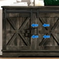 thumbnail image 6 of Dextrus Farmhouse TV Stand for TVs up to 65'', Entertainment Center with Barn Doors, TV Media Console Cabinet, Rusitc Grey, 6 of 10