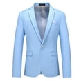thumbnail image 1 of Jackets for Men, Casual Solid Lapel Long Sleeved Button Business Wedding Suit Jacket with Pockets, Men's Jacket, 1 of 4