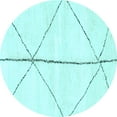 thumbnail image 1 of Ahgly Company Indoor Round Solid Light Blue Modern Area Rugs, 5' Round, 1 of 4