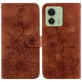 thumbnail image 2 of Compatible with Motorola Moto Edge 40 Embossed Lily Wallet Case with Card Holder PU Leather Flip Cover, 2 of 5