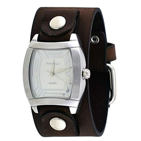 - BFGB067S Women's Rugged Collection Brown Wide Leather Cuff Band Watch