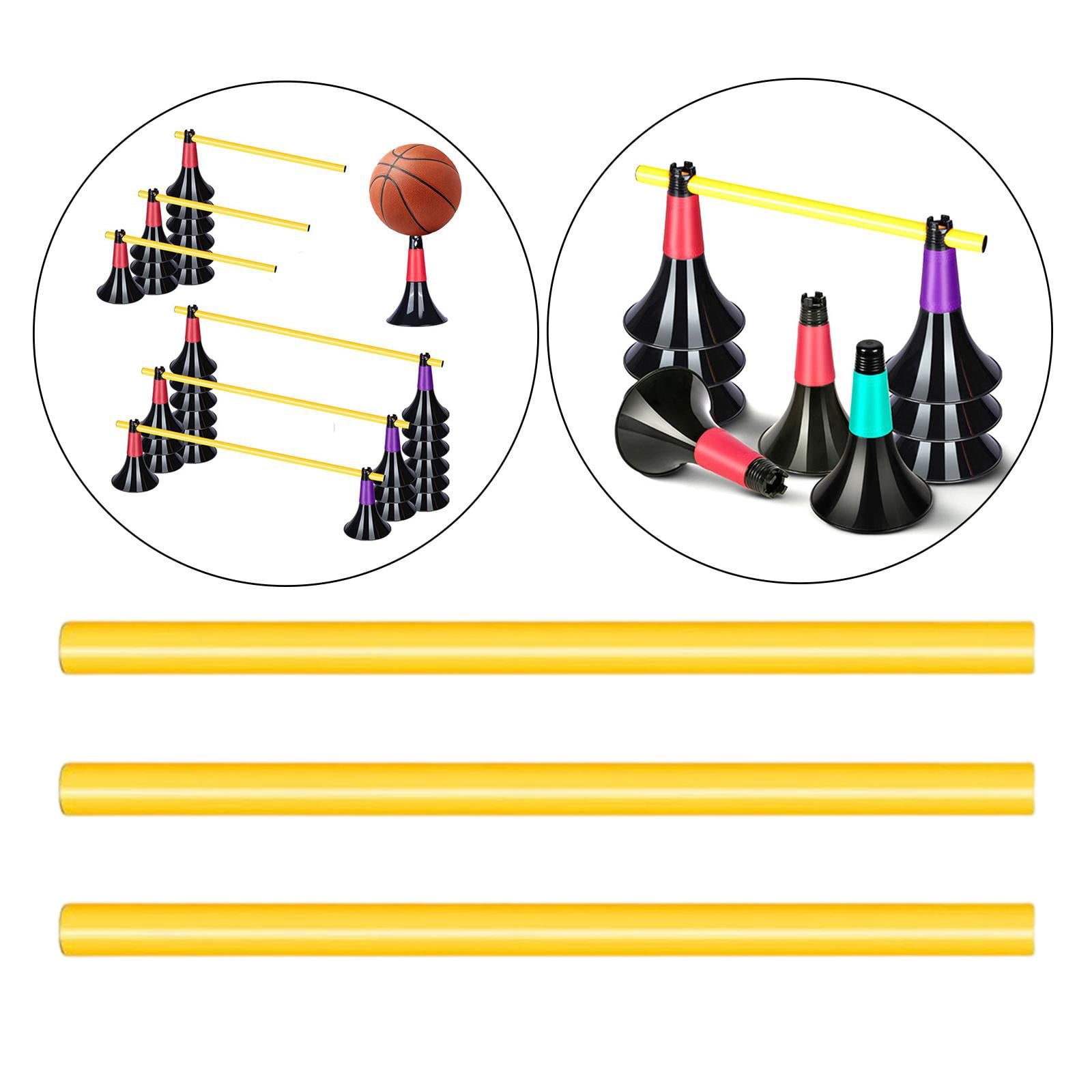 Set De 3 Postes De Entrenamiento De Fútbol - Conos Desmontables De 50 Cm, Base Rellenable Con Agua O Arena