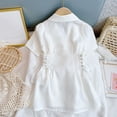 thumbnail image 4 of HaiMao Kid's Notched Lapel Double Breasted Casual Blazer Dress White 9 Years(140), 4 of 6