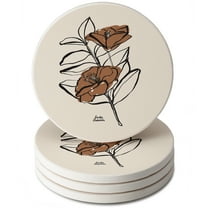 Thirstystone Mocha Flower 4-Pack Round Stone Coasters