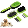 thumbnail image 1 of Cepillo para perros y gatos, juego de cepillos para dientes 5 en 1, elimina la humedad muerta y la tomentosis, peine, limpieza, masaje, cuidado y baño, 1 of 5