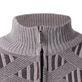thumbnail image 6 of WRKEKC Mens Cardigan Full Zip Stand Collar Geometric Knit Long Sleeve Solid Color Thickened Warm Fall Winter Casual Outerwear, 6 of 10