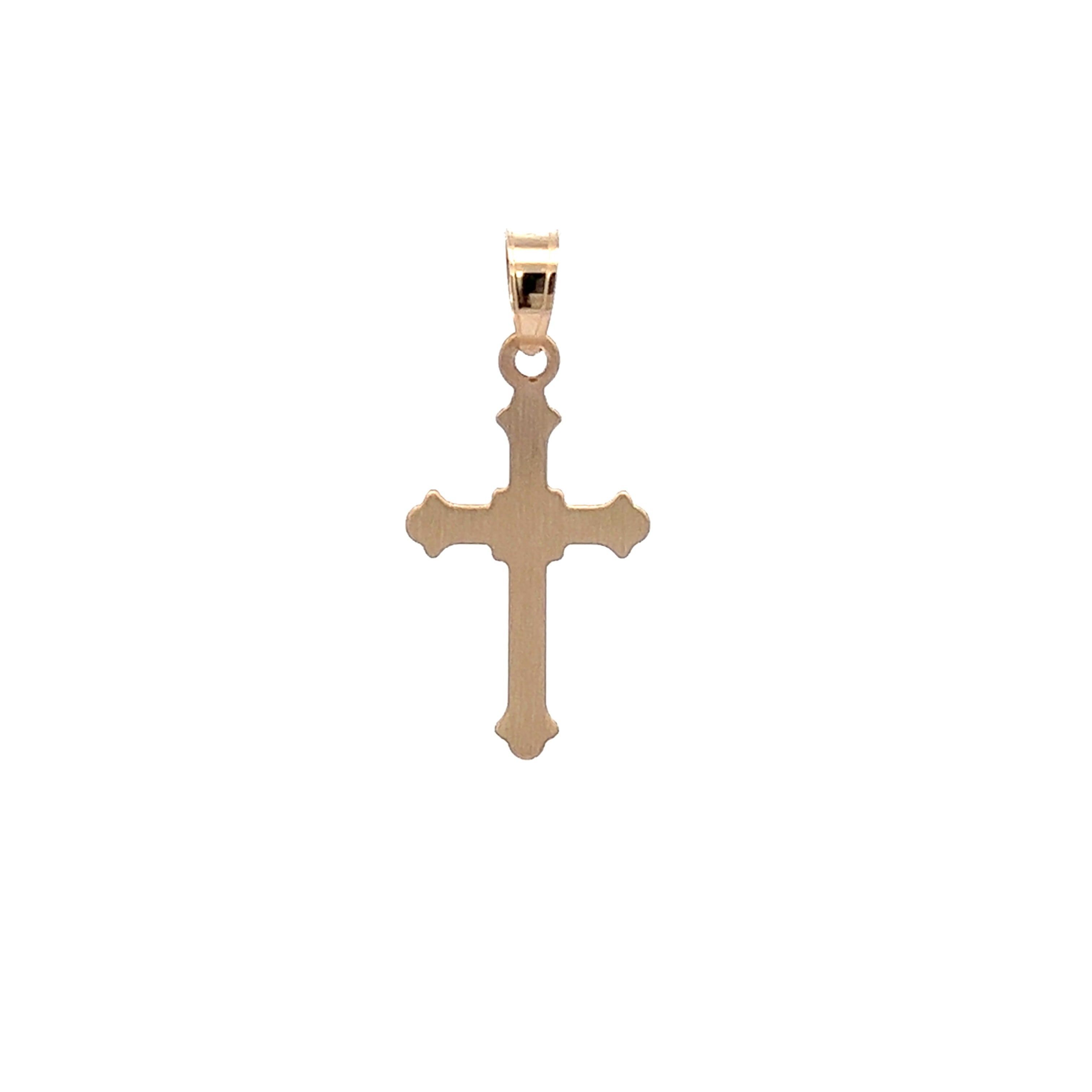 Brilliance Fine Jewelry 14 KT Yellow Gold Beaded Edge Cross