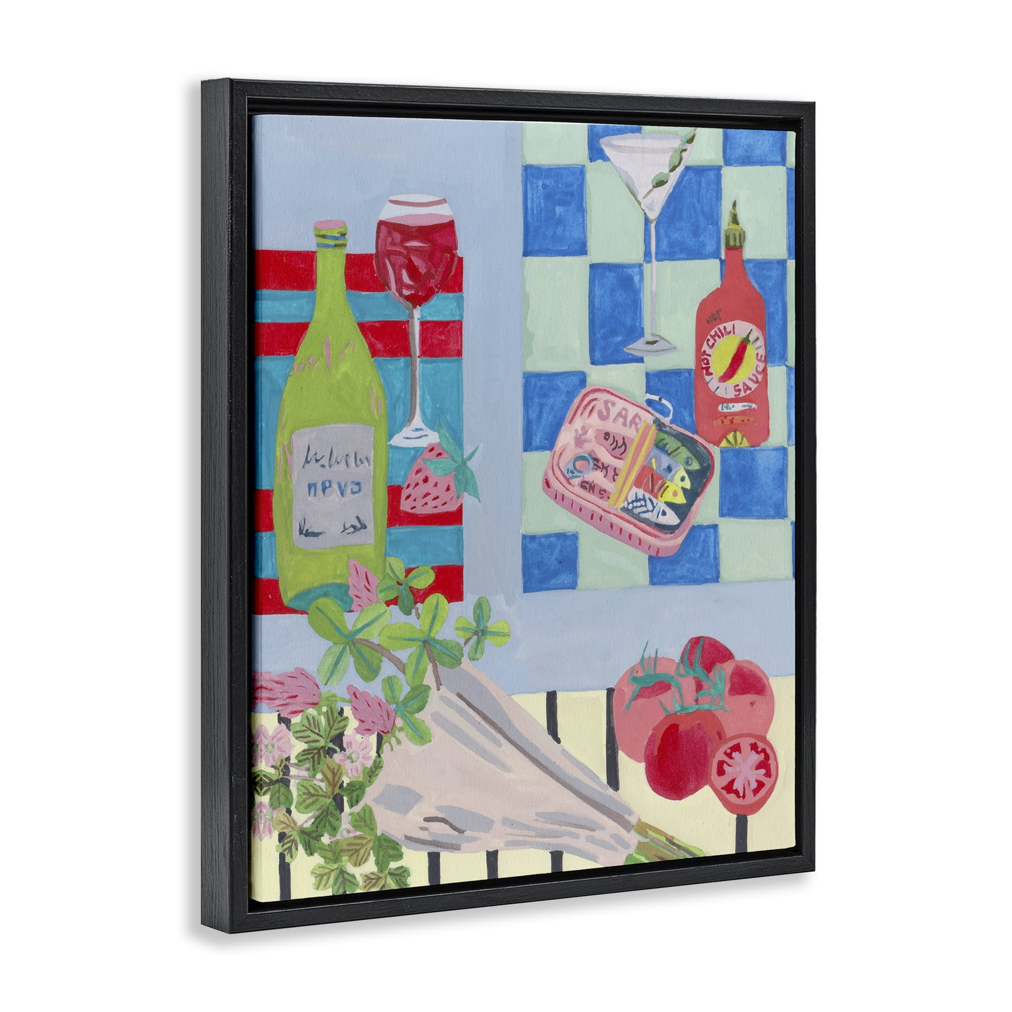 Stupell Industries Saucy Kitchen Secrets Black Framed Floater Canvas Wall Art, design by Melissa Wang