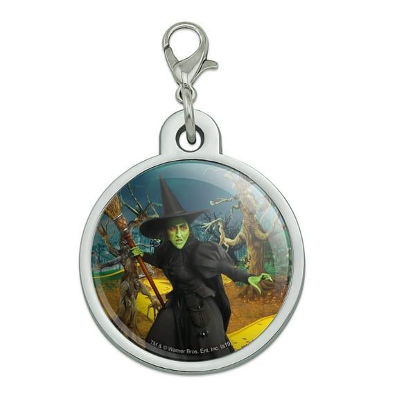 Wizard of Oz Wicked Witch Character Chrome Plated Metal Pet Dog Cat ID Tag