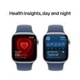 thumbnail image 2 of Apple Watch Series 10 GPS 42mm Silver Aluminum Case with Denim Sport Band - S/M, 2 of 10