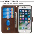 thumbnail image 3 of Case for iPhone 8 Plus/7 Plus Zipper Pocket Wallet Leather Case Magnetic Closure Flip Cover - Brown, 3 of 5
