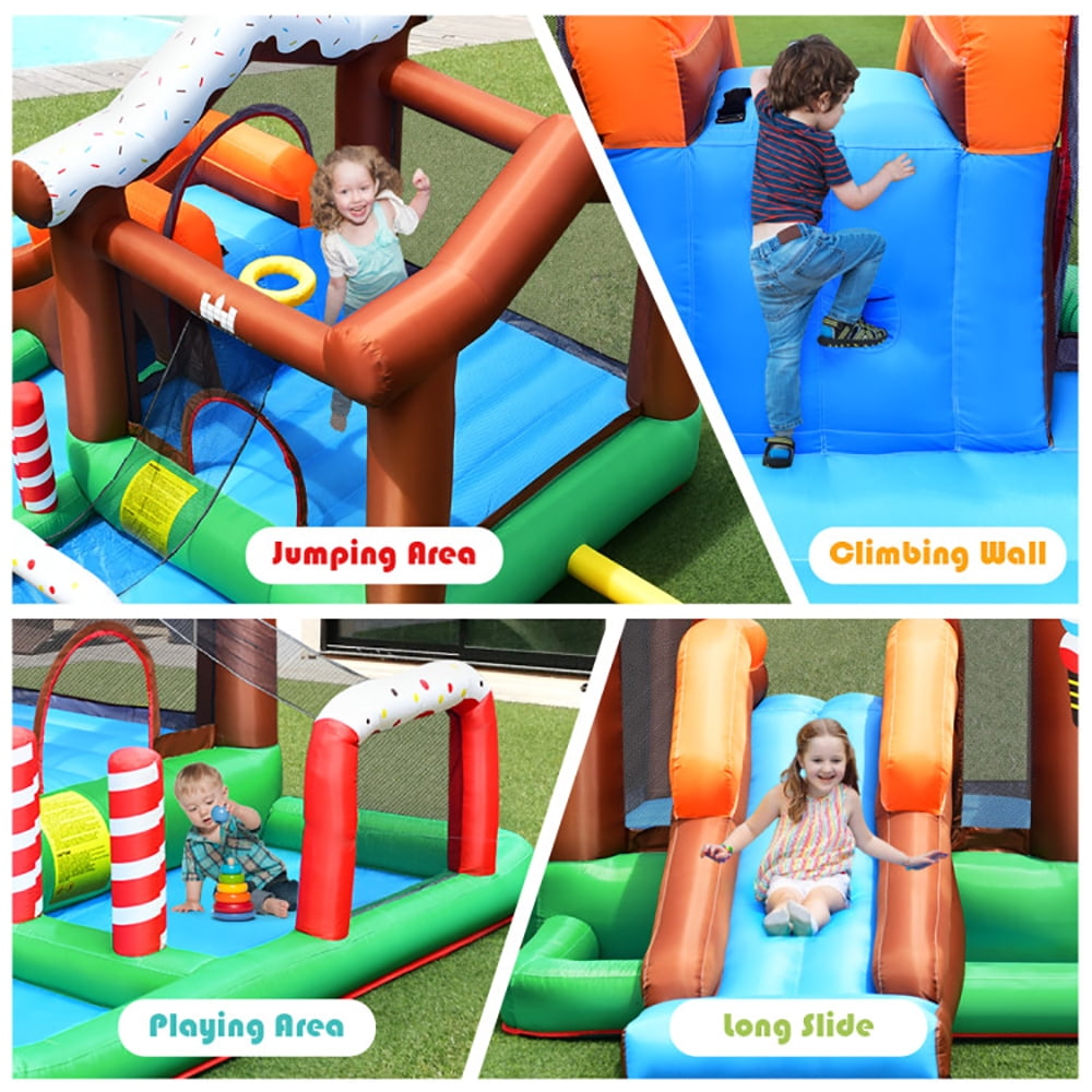Aimee Lii Kids Inflatable Bounce House Jumping Castle Slide Climber Bouncer with 550W Blower, Kids Bounce House