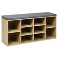 thumbnail image 2 of Costway Banco Zapatero con Asiento de Cojín Banco para Cambiar Zapatos Estantería de Aglomerado para Pasillo Entrada Dormitorio Salón 104 x 30 x 48 cm, 2 of 10