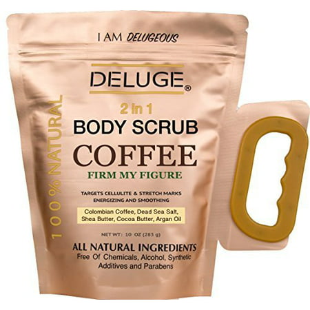 Organic Coffee Body Scrub, Tightens, Tones, Reduces Cellulite 100% Natural 10 OZ. Creamy Formula. We ROAST our own Coffee. by