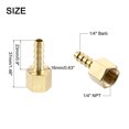thumbnail image 2 of Uxcell 10 Pack Brass Hose Barb Fitting, 1/4" Bard x 1/4" NPT Female Hose Connector, 2 of 6