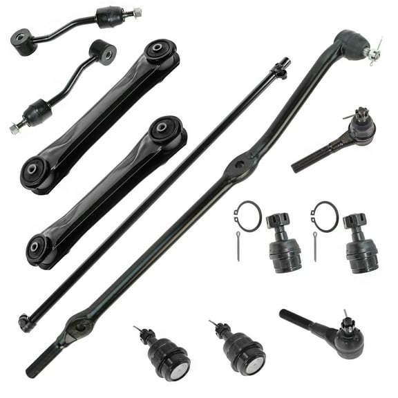 TRQ 12 pc Steering & Suspension Kit Control Arms Ball Joints Tie Rods End Links PSA60009 Fits select: 1997-2006 JEEP WRANGLER / TJ