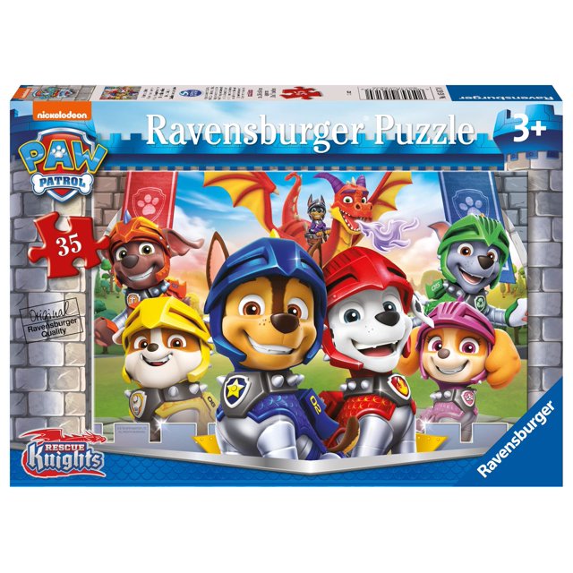 Rompecabezas Ravensburger Paw Patrol Knights & Dragons, 35 piezas