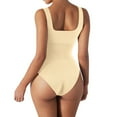thumbnail image 5 of YDLCAFD Women's Bodysuits Sexy Ribbed Sleeveless Square Neck Sleeveless Tank Tops Bodysuits S, 5 of 5