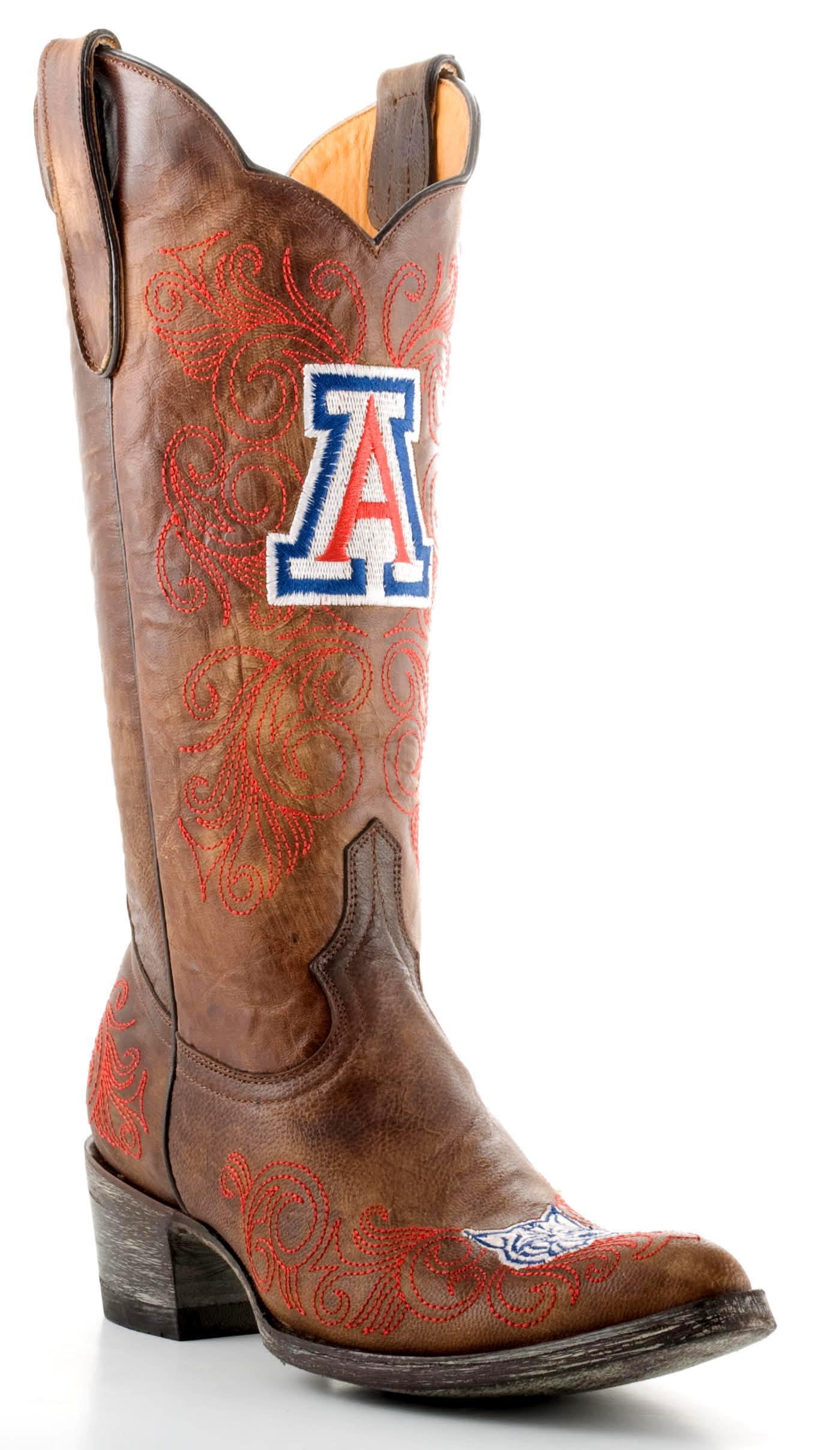 Gameday Boots Womens 13" Tall Leather University Of Arizona Cowboy Boots by GameDay Boots