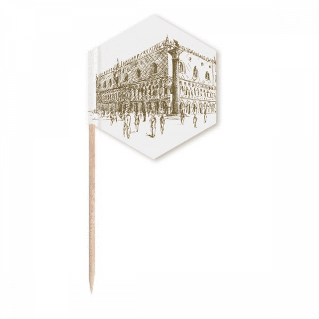 Architecture Point de Repère Croquis Paysage Cure-Dents Drapeaux Pics à Cupcakes Fête Célébration
