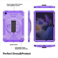 thumbnail image 3 of Shockproof Case for Samsung Galaxy Tab A9+ Plus 11" SM-X210 X216 X218, Military Grade Protection Rotating Stand Hand Strap Shoulder Strap Kids Friendly Bumper Rugged Case for Galaxy Tab A9+,Purple, 3 of 8