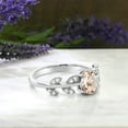 thumbnail image 7 of Gem Stone King 925 Sterling Silver Oval Peach Morganite Olive Vine Engagement Ring for Women (0.86 Cttw, Available in Size 5,6,7,8,9), 7 of 7