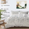 thumbnail image 3 of 3 Piece Weeping Flowers Duvet Cover Set California King,Microfiber Comforter/Quilt Cover with Corner Ties and 2 Pillowcases,Blue Grey Spring Floral Botanical Rustic Burlap Bedding with Zipper Closure, 3 of 8