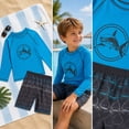 thumbnail image 5 of iXtreme Boys Rash Guard Set - 2 Piece Quick Dry Long Sleeve Swim Shirt and Boys Swim Trunks, 5 of 6