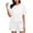 White, variant on yillto Ladies' Two Piece Outfit Summer Solid Color Round Neck Short Sleeve Top and Drawstring Wide Leg Shorts Set