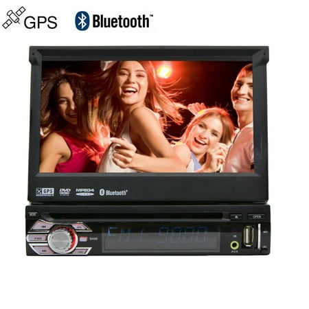 Dvd Receiver Single Din EinCar 7 inch in Dash Touchscreen Car DVD GPS Player Receiver Autoradio Bluetooth Single 1 Din Car Stereo System Automotive FM AM Radio Video MP3 Receiver GPS Navigation Free 8gb Map Card ()