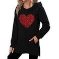 thumbnail image 3 of Oplxuo Women Hoodies Cute Heart Printed Long Sleeve Hooded Sweatshirt Casual Travel Outfits with Pocket, 3 of 5