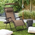 thumbnail image 7 of Devoko Patio Zero Gravity Chair Outdoor Folding Recliner Lounge Chair with Attachable Sunshade Canopy and Holder, Beige, 7 of 7