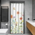 thumbnail image 4 of Stall Shower Curtain 36W x72H Inches Small Shower Curtain Floral Shower Curtains for Bathroom RV Narrow Flower Shower Curtains with 12 Hooks Short Half Shower Curtain Stall Size, 4 of 6