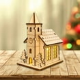 thumbnail image 4 of Makeupgogo - Decoración de dormitorio de casa de madera sin terminar con pilas, pueblo navideño Estilo C 9.4x7x12.5cm, 4 of 6