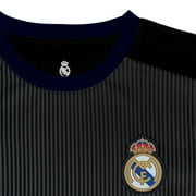 Icon Sports Real Madrid Official Licensed Emblem Logo Soccer Jersey Shirt - Black, Medium