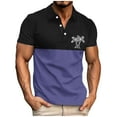 thumbnail image 2 of Styesk T-Shirts pour Hommes Mode Décontractée Chemise à Manches Courtes Imprimée Athlétique avec Col, 2 of 4