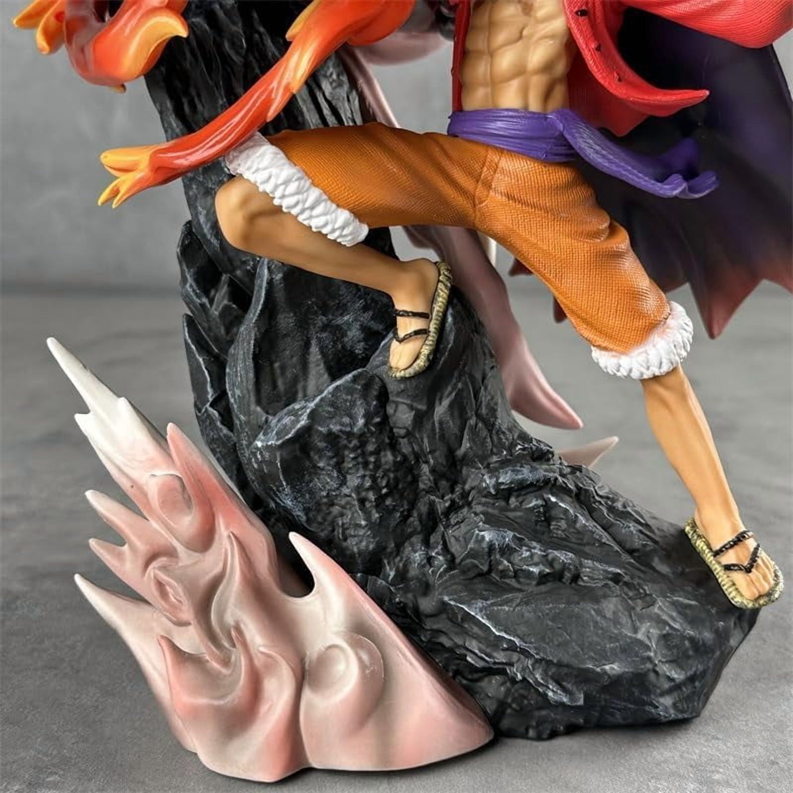 Luffy Figure Strike A Heavy Punch Hellfire Luffy Action Figures 30cm/11.8inch PVC Decorations Collectible Souvenirs for Anime Fans Gifts