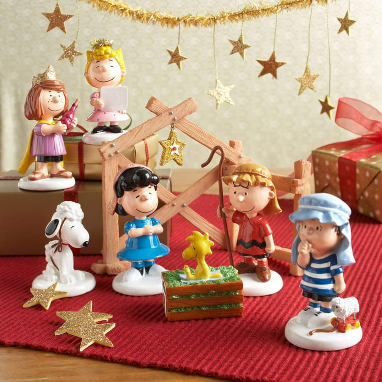 Hand Painted Peanuts Nativity Scene Pageant Set of 8