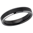 thumbnail image 2 of 2-Tone Tungsten Wedding Ring - Band for Mens & Womens- 4mm Beveled Edge Tungsten Ring - Black IP Tungsten Band, 2 of 3