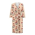 thumbnail image 3 of Yuyamidu Christmas Robe Xmas Dog Long Gowns for Women Pajama Sleepwear Ladies Kimono Dress Dog Paw Long Sleeve Bathrobe for Girls Teens Cute Nightgown Size 2XL, 3 of 7