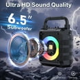 thumbnail image 3 of JYX Karaoke Machine, Bluetooth Karaoke System with 2 Wireless Microphones, Portable Party Speaker with LED Lights, Sholder Strap, Deep Bass, T18-T, 3 of 6