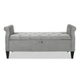 thumbnail image 4 of Banc de Rangement à Bras Roulé Capitonné Jacqueline Gris, 4 of 15