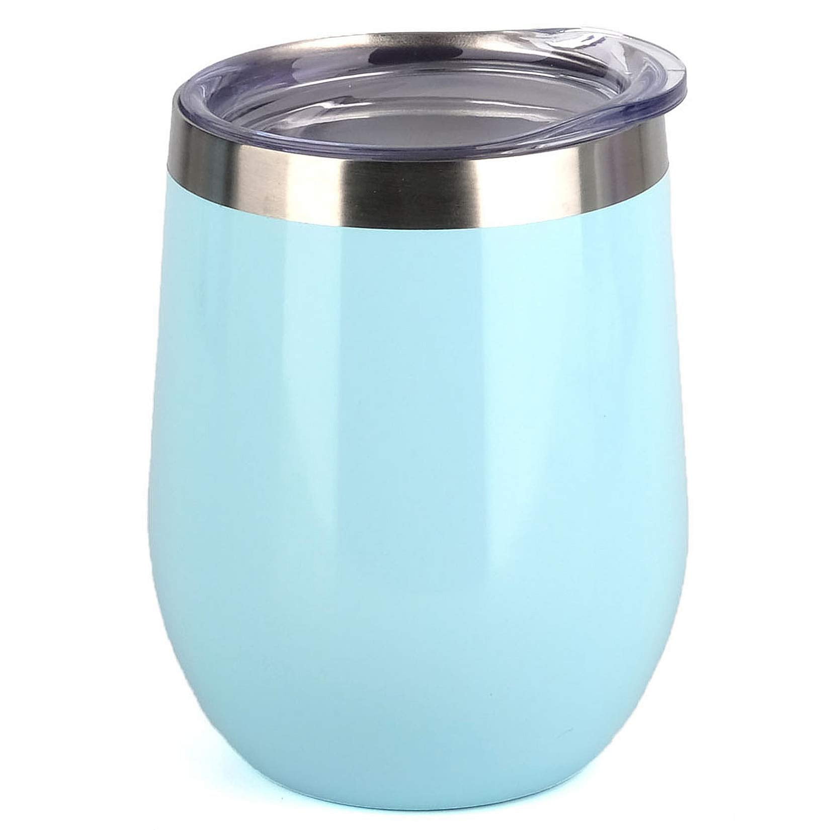 2 OLLI Blue Stainless Wine Tumblers, 12oz NEW Insulated Double