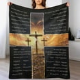 thumbnail image 2 of Christian Cross US American Flag Blanket Religious Decor Throw Blanket Jesus Faith Inspirational Blanket Gifts for Women Men Bedding Warm Soft Fleece Flannel Blanket for Adults Kids 40"x50", 2 of 5