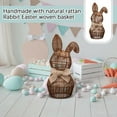 thumbnail image 4 of Rattan Easter Bunny Basket, Fabric Bow, Handmade Brown Bunny Decor For Spring & Easter, Natural Vine Rabbit Decoration For Home, Tabletop, Garden & More, 4 of 6