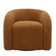 thumbnail image 4 of Boucle Swivel Chair No Assembly Round Upholstered Swivel Barrel Arm Chair Single Sofa Chair Reading Chair for Living Room-Orange, 4 of 7