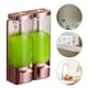 thumbnail image 5 of Dispensador de jabón de pared de doble cabezal dorado de ABS transparente para uso en baños y hoteles, 5 of 8